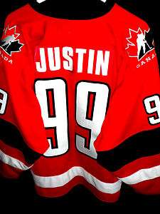   JUSTIN AUTHENTIC NIKE SEWN TEAM CANADA CANUCKS HOCKEY JERSEY SWEATER