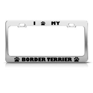  Border Terrier Dog Dogs Chrome Metal license plate frame 