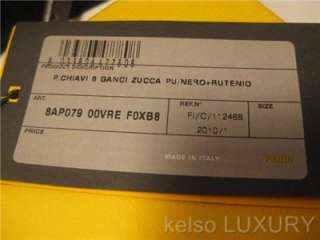 NEW BOX FENDI Black FF Logo Unisex Keycase Keyring Keyholder Wallet 
