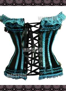 Blue Black Gothic Lolita Bustier Corset & Skirt M  