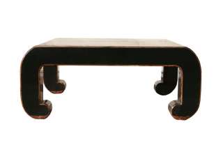 Black Piano Painted Lacquer Floral Coffee Table y528  