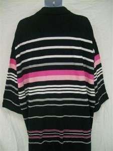 Mens Nice Urban Style Black Striped Polo Shirt Size 5XLT XXXXXLT SEAN 