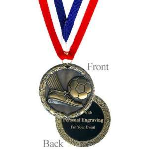  Engraved Soccer Medal