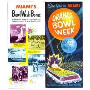  Orange Bowl Week Brochure 1955   1956 Florida Football 