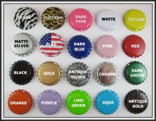 50 NEW WITH PRE DRILLED HOLE COLORED BOTTLE CAPS YOUR CHOICE OF *20 