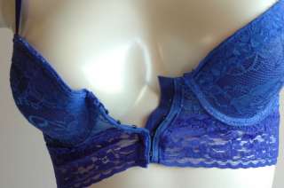 NWT 2PC Blue Sexy Lace BRA & THONG SET Size 34 B & C 628586670358 