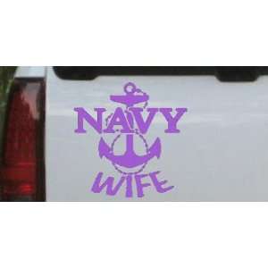 6in X 6in Purple    Navy Wife Military Car Window Wall Laptop Decal 