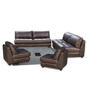  Zen 4 Piece Leather Living Room Set Furniture & Decor