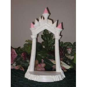  White Castle Cake Top Base with Pink Accents