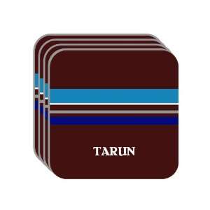 Personal Name Gift   TARUN Set of 4 Mini Mousepad Coasters (blue 