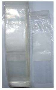 Zip lock plastic bags white block 2x8 100 pcs  