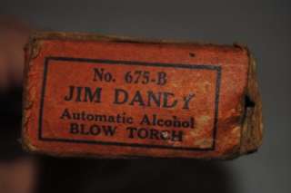 Vintage 1930s Jim Dandy Alcohol Blow Torch w/ original box  