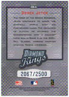 DEREK JETER Donruss 2002 Donruss Diamond Kings Insert Card /2500 NY 