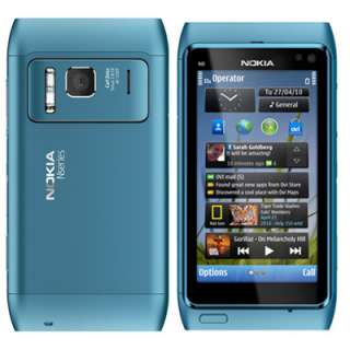  Nokia N8 16GB Phone N Serie 12MP Symbian HDMI WiFi GPS Unlocked Blue 