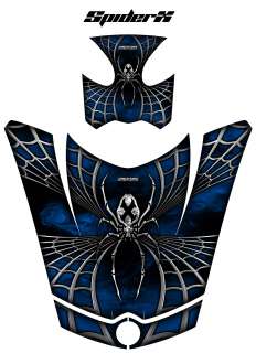 Can Am_Spyder_Hood_Graphics_Kit_SpiderX_Silver_Blue_Smoke_Web