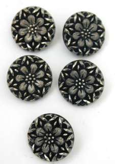 Vintage Black Glass Sliver Lustre Buttons Le Chic  