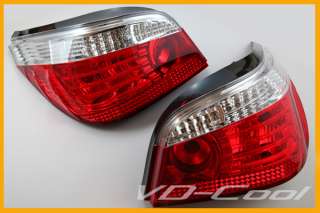 03 08 BMW E60 5 SERIES LCI TYPE CLEAR RED LED TAIL LIGHT LAMP 520I 