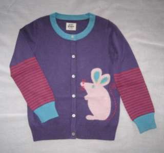 NWT Mini Boden Pet Cardigan Mouse 5 6 7 8 Purple Sweater Girls NEW 