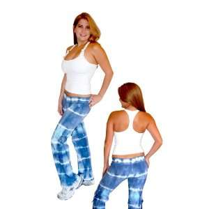  Equilibrium Active Wear Blue Tie Dye Womens Cargo Pants 