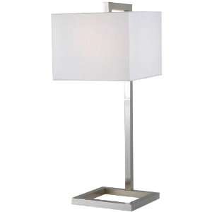  Four Square Table Lamp, 30H, BRUSHED STEEL