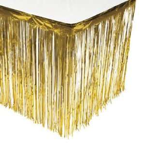  Gold Metallic Fringe Table Skirt   Tableware & Table 