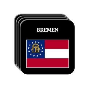 US State Flag   BREMEN, Georgia (GA) Set of 4 Mini Mousepad Coasters