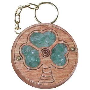 Magic Unique Gemstone and Wooden Amulet Money Talisman Lucky Clover 