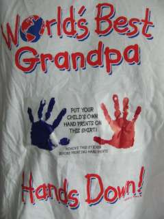  Shirt Worlds Best Grandpa Hands Down Acrylic Paint Kit Novelty L