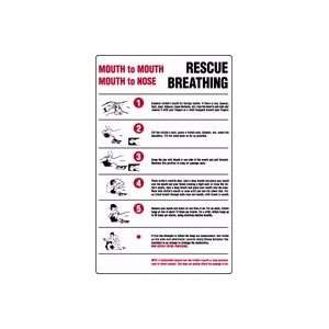 RESCUE BREATHING MOUTH TO MOUTH  (W/GRAPHIC) Sign   18 x 12 .040 