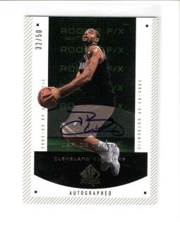 CARLOS BOOZER 02/03 SP authentic rookie on card auto #169 serial #32 