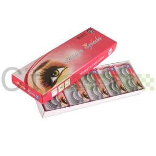   Pairs Soft Synthetic Fiber False Eyelashes with 10 Eyelash Glue #HR102