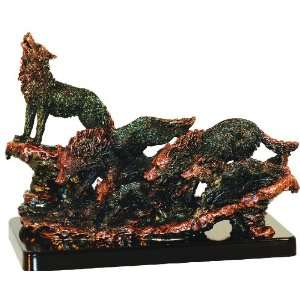  Five Running Wolves Statue
