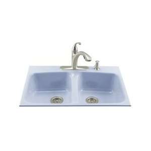  Kohler Brookfield Tile In Kitchen Sink With 4 Hole Faucet 