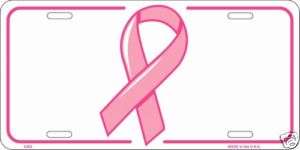 PINK RIBBON ~ BREAST CANCER AWARENESS ~ LICENSE PLATE  