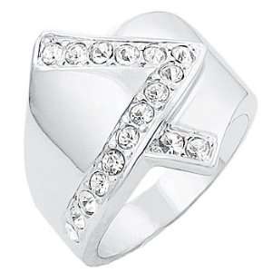  T21 Tqw32726CCH Beautiful Zig Zag CZ Diamond Fashion Ring 