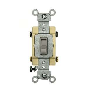   Toggle Framed 4 Way AC Quiet Switch, Commercial Grade, Grounding, Gray