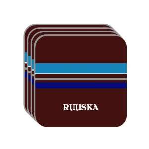   RUUSKA Set of 4 Mini Mousepad Coasters (blue design) 