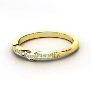    Elizabeth Matching Band, 18K Yellow Gold Ring with Diamond Jewelry