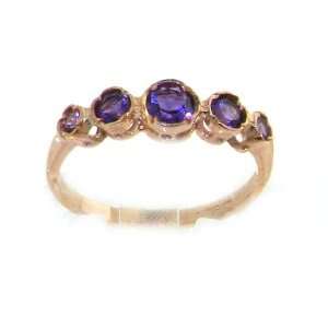  9K Rose Gold Ladies Amethyst Victorian Style Eternity Ring 