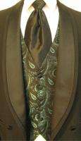 21) GREEN CHROME LORD WEST PAISLEY Half Back Vest made in USA  