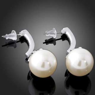 Awesome Swarovski Crystal Pearl Gold GP Dangle Earrings  