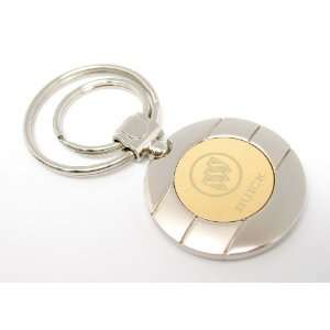  BRIGHT CHROME GOLDEN LOGO BUICK CAR KEYCHAIN KEYRING WITH 