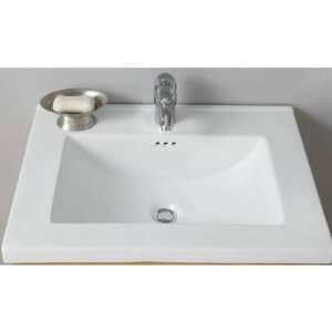Empire Industries K24W1 Kira 24 Ceramic Sink in White with 1 Hole K2