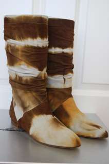 BRIAN ATWOOD TIE DYED BATIK SLOUCHY BOOTS 41  