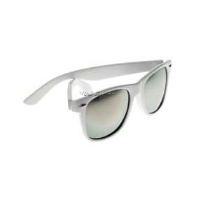 Pack of 2 White Wayfarer Sunglasses Mirror Lens 80s Vintage Fashion