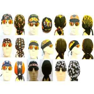 Set of 9 Biker Caps with Themes Such as Motorcycles, Flames, Fire 