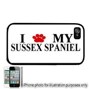 Sussex Spaniel Paw Love Dog Apple iPhone 4 4S Case Cover Black