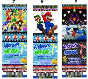 Super Mario Bros. Galaxy Kart World Party Invitations  