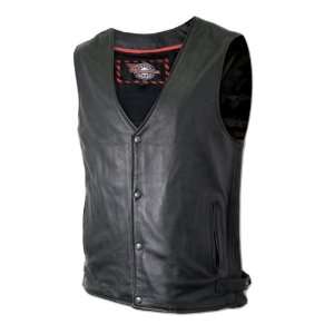 Milwaukee Motorcycle Clothing Company Mens Side Ribbed Vest (Black, X 