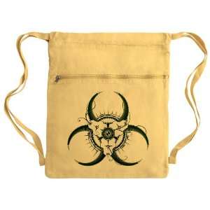  Messenger Bag Sack Pack Yellow Biohazard Symbol 